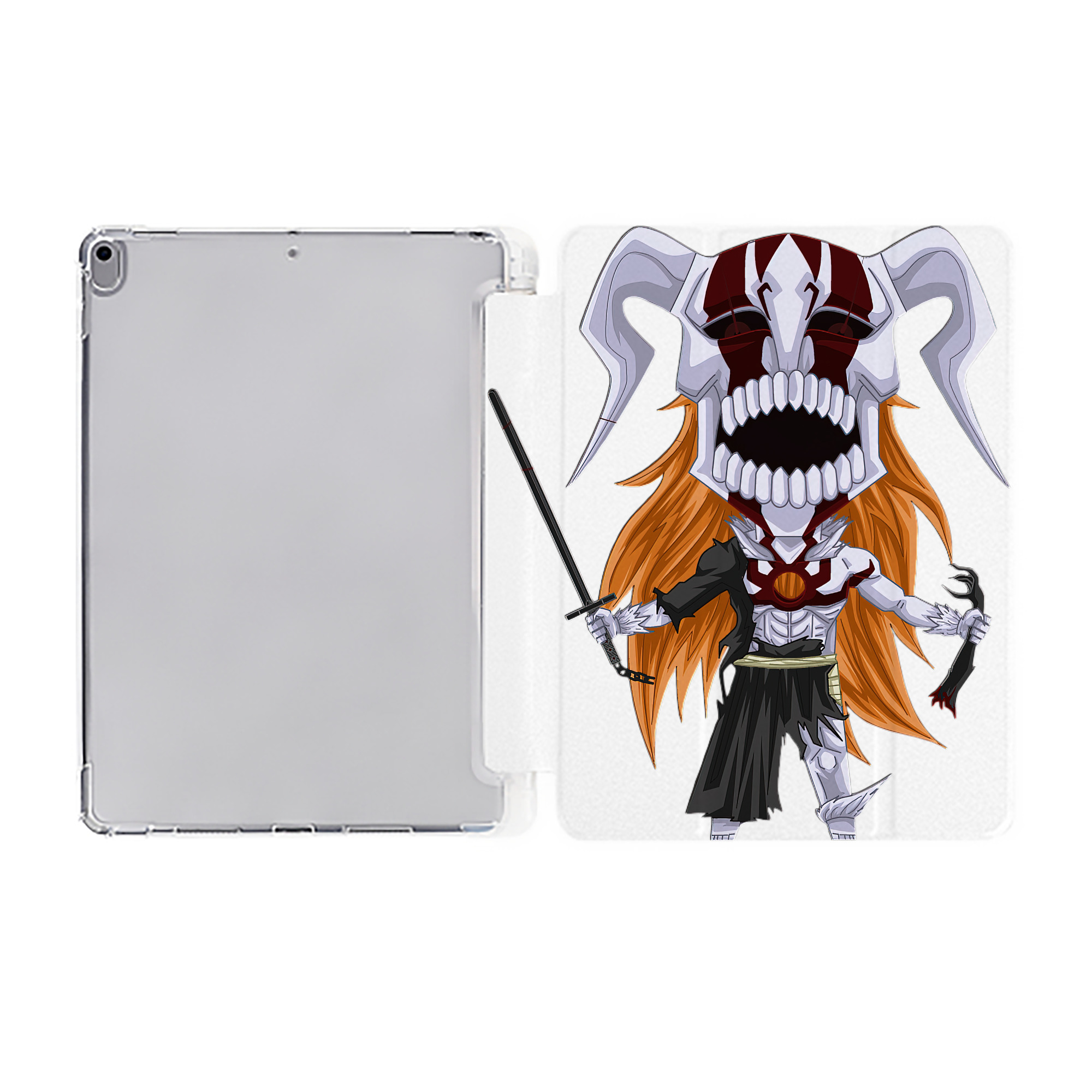（画像用） ブリーチ 黒崎一護（くろさき いちご）BLEACH Kurosaki Ichigo IPad ケース ペン収納付き 三つ折りスタンド PUレザー×シリコン 対応機種9.5/10.5/10.9インチ
